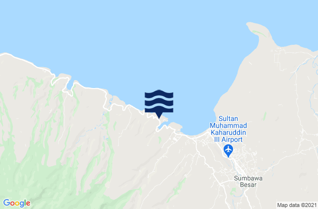 Mapa da tábua de marés em Labuhanbadas, Indonesia
