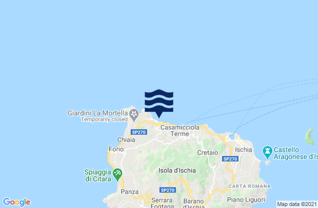 Mapa da tábua de marés em Lacco Ameno, Italy