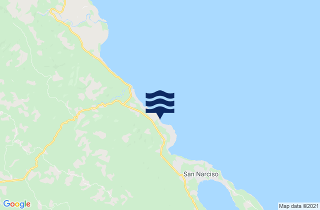 Mapa da tábua de marés em Lacdayan, Philippines