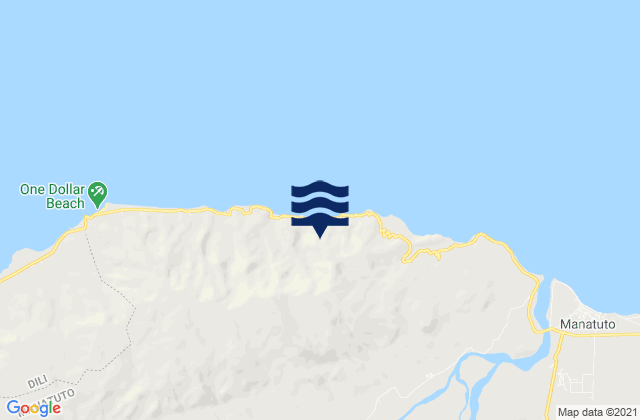 Mapa da tábua de marés em Laclo, Timor Leste