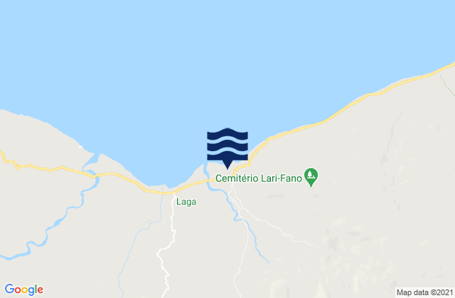 Mapa da tábua de marés em Laga, Timor Leste