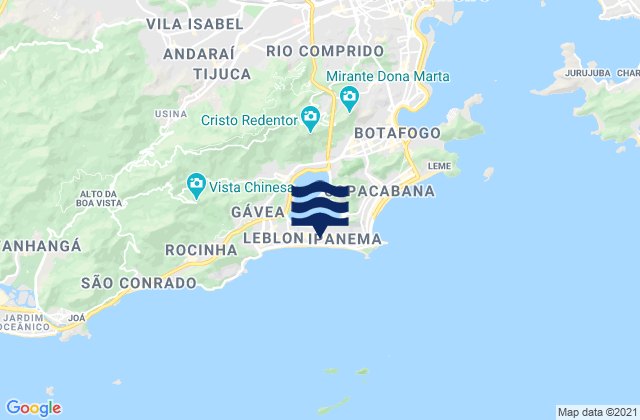 Mapa da tábua de marés em Lage, Brazil