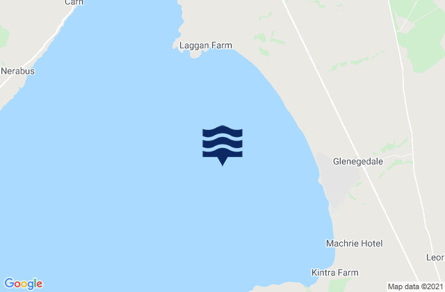 Mapa da tábua de marés em Laggan Bay, United Kingdom