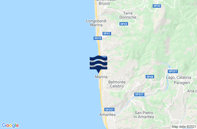Mapa da tábua de marés em Lago, Italy