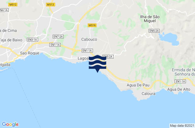 Mapa da tábua de marés em Lagoa, Portugal