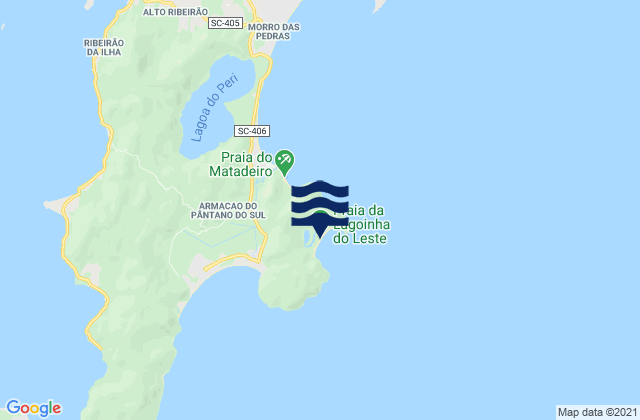 Mapa da tábua de marés em Lagoinha do Leste, Brazil