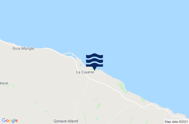 Mapa da tábua de marés em Lagonav, Haiti