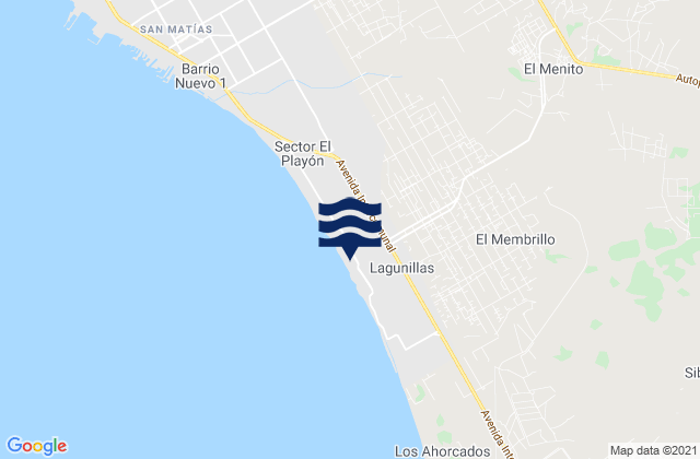 Mapa da tábua de marés em Lagunillas, Venezuela