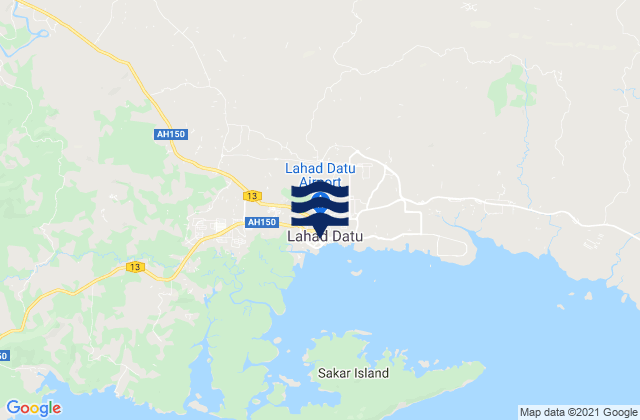 Mapa da tábua de marés em Lahad Datu, Malaysia