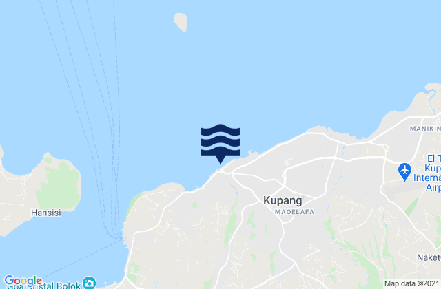 Mapa da tábua de marés em Lai Lai Bisi Kopan, Indonesia