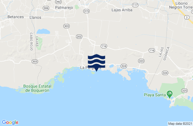 Mapa da tábua de marés em Lajas Municipio, Puerto Rico