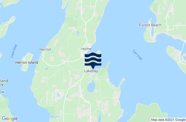 Mapa da tábua de marés em Lake Bay, United States