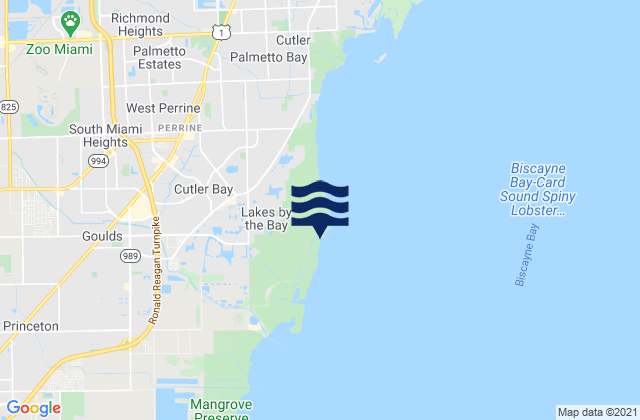 Mapa da tábua de marés em Lakes by the Bay, United States