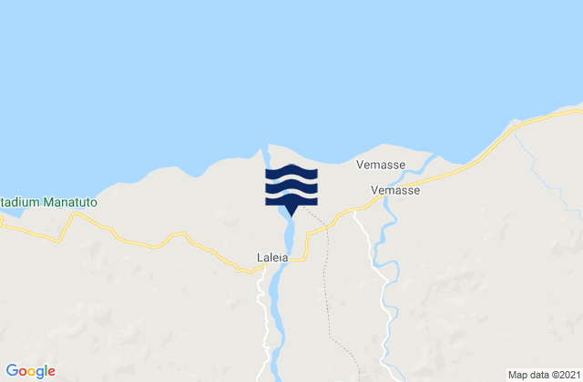 Mapa da tábua de marés em Laleia, Timor Leste