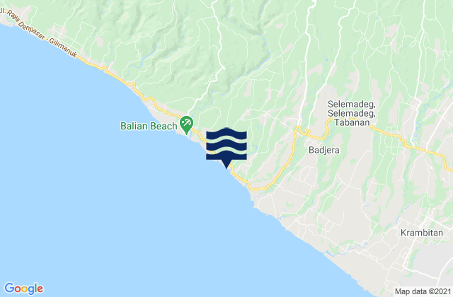 Mapa da tábua de marés em Laleng, Indonesia