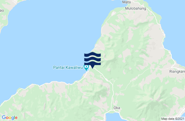 Mapa da tábua de marés em Lamatou, Indonesia