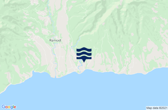 Mapa da tábua de marés em Lamba, Indonesia
