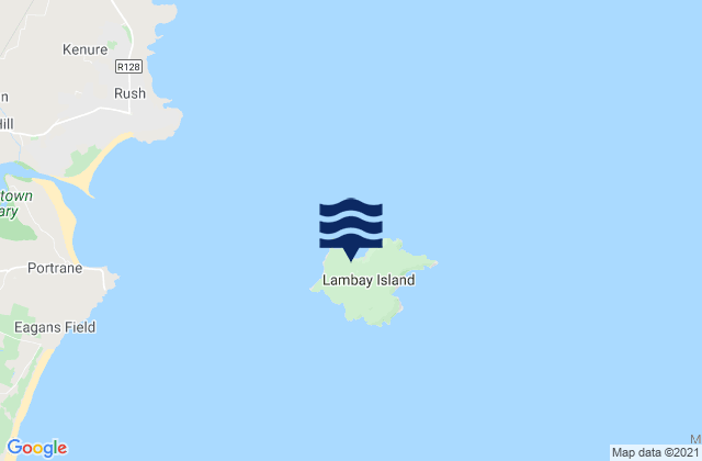 Mapa da tábua de marés em Lambay Island, Ireland