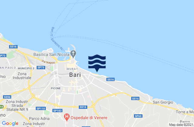 Mapa da tábua de marés em Lamie, Italy