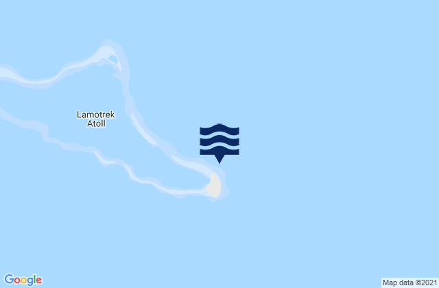 Mapa da tábua de marés em Lamotrek Atoll, Micronesia