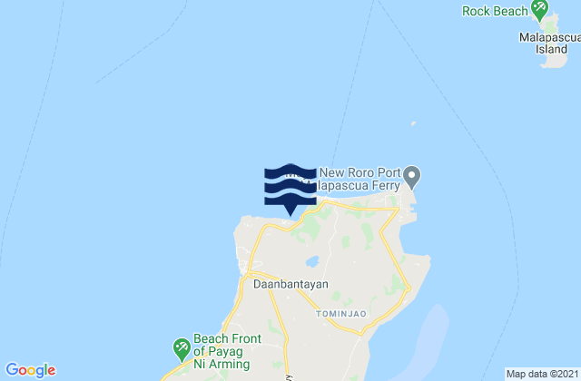 Mapa da tábua de marés em Lanao, Philippines