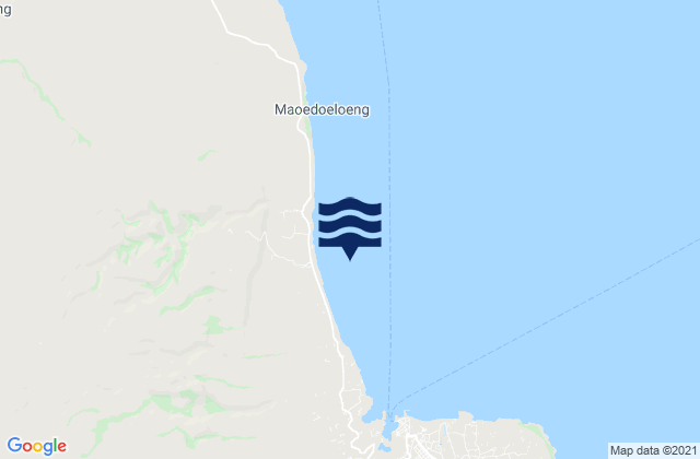 Mapa da tábua de marés em Landa, Indonesia