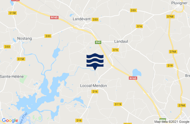 Mapa da tábua de marés em Landaul, France