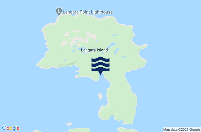 Mapa da tábua de marés em Langara Island, Canada