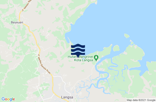 Mapa da tábua de marés em Langsa, Indonesia