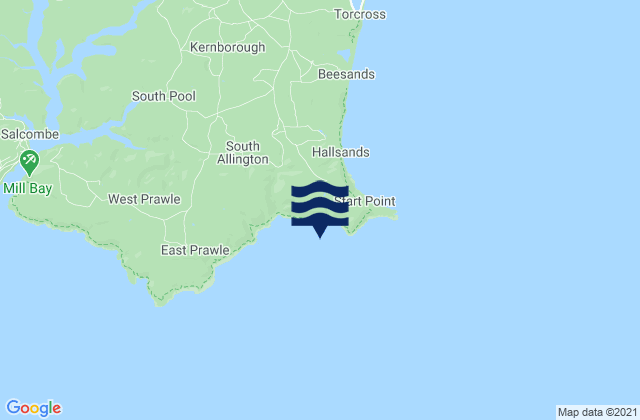 Mapa da tábua de marés em Lannacombe Bay, United Kingdom