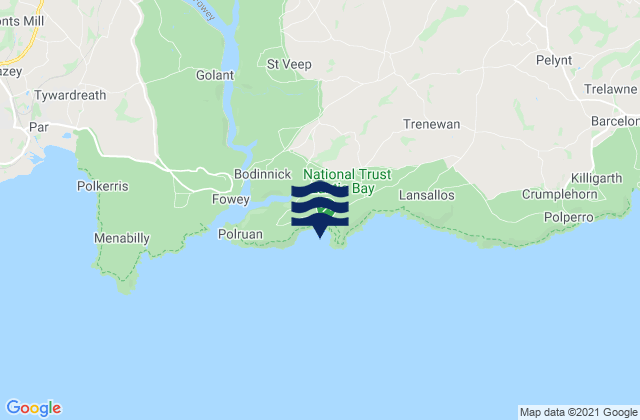 Mapa da tábua de marés em Lantic Bay Beach, United Kingdom