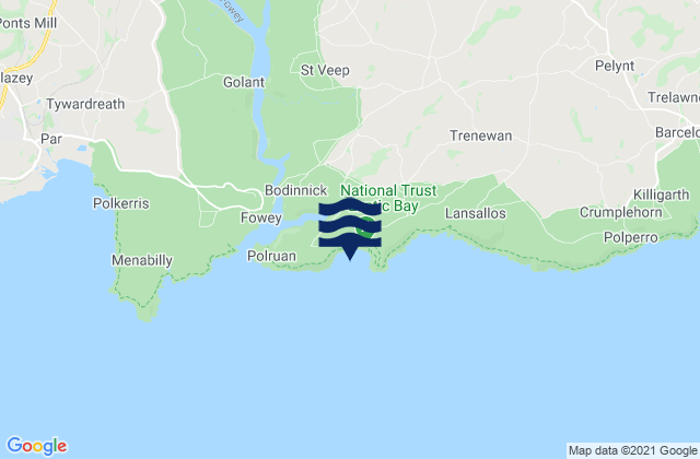 Mapa da tábua de marés em Lantic Bay, United Kingdom