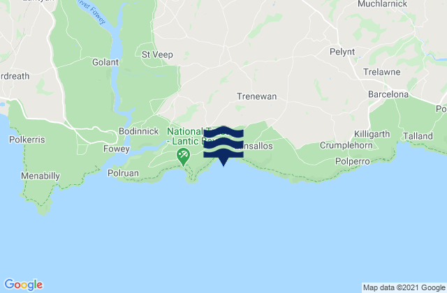 Mapa da tábua de marés em Lantivet Bay Beach, United Kingdom