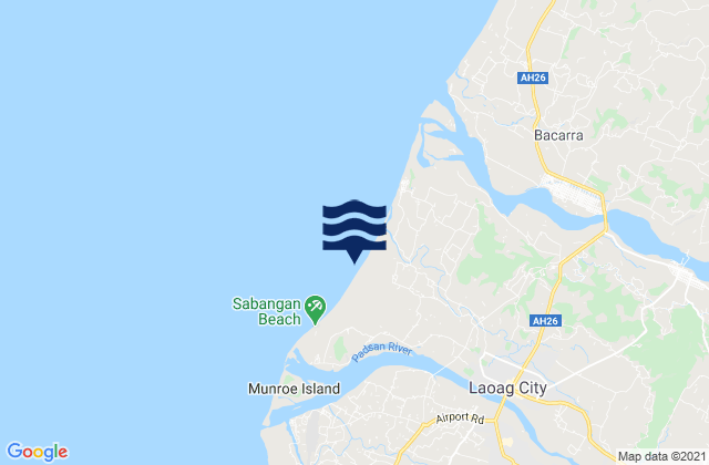 Mapa da tábua de marés em Laoag City, Philippines
