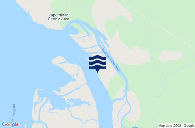 Mapa da tábua de marés em Lapominka Island, Russia