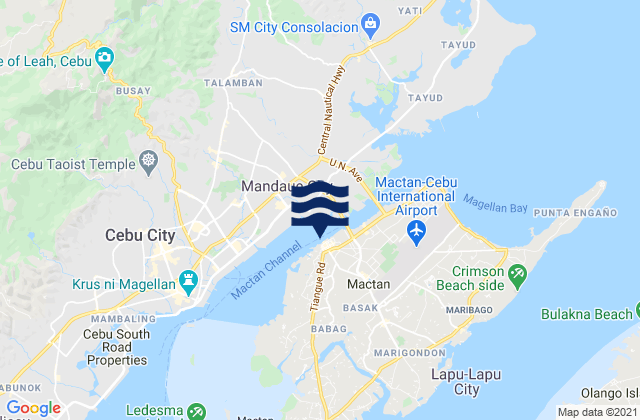 Mapa da tábua de marés em Lapu-Lapu City, Philippines