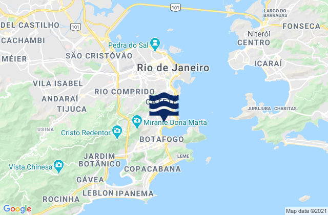 Mapa da tábua de marés em Laranjeiras, Brazil