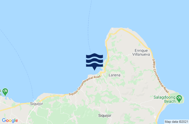 Mapa da tábua de marés em Larena (Siquijor Island), Philippines