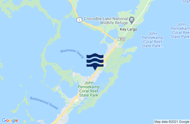 Mapa da tábua de marés em Largo Sound (Key Largo), United States