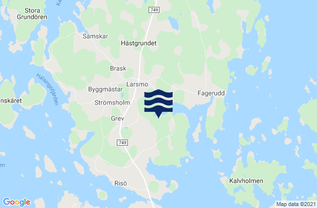 Mapa da tábua de marés em Larsmo, Finland
