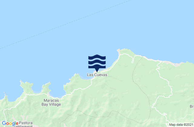 Mapa da tábua de marés em Las Cuevas, Trinidad and Tobago