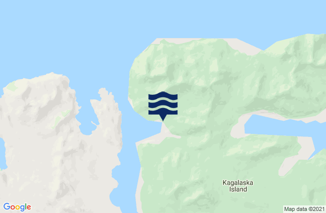 Mapa da tábua de marés em Laska Cove Kagalaska Island, United States
