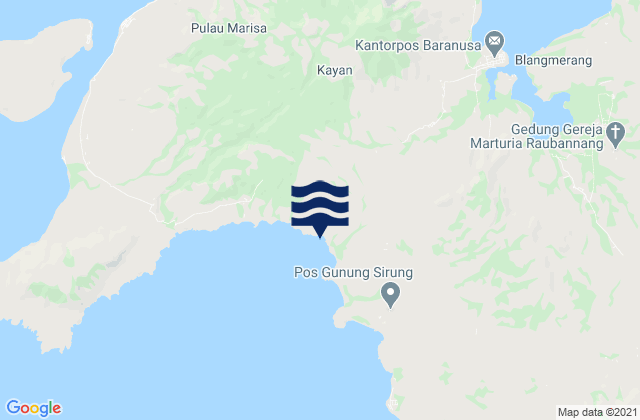 Mapa da tábua de marés em Latuna, Indonesia