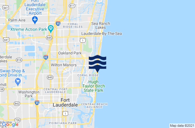 Mapa da tábua de marés em Lauderdale Lakes, United States