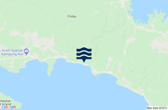 Mapa da tábua de marés em Lauke, Indonesia