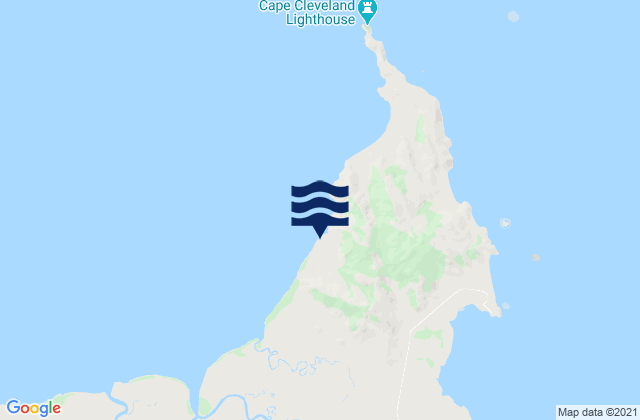 Mapa da tábua de marés em Launs Beach, Australia