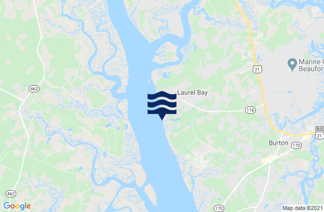 Mapa da tábua de marés em Laurel Bay, United States
