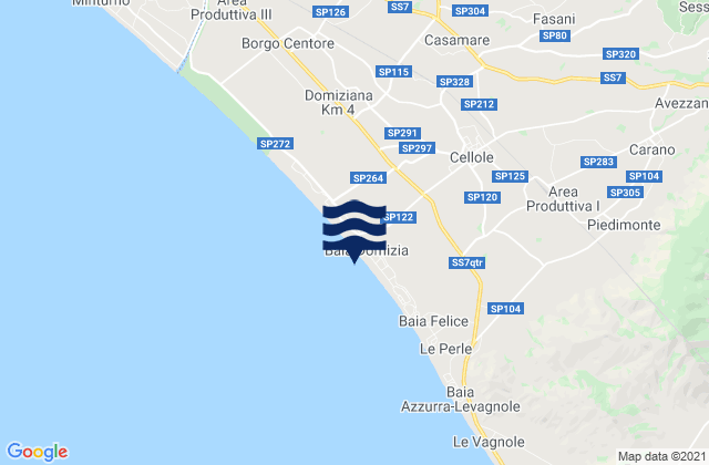 Mapa da tábua de marés em Lauro, Italy