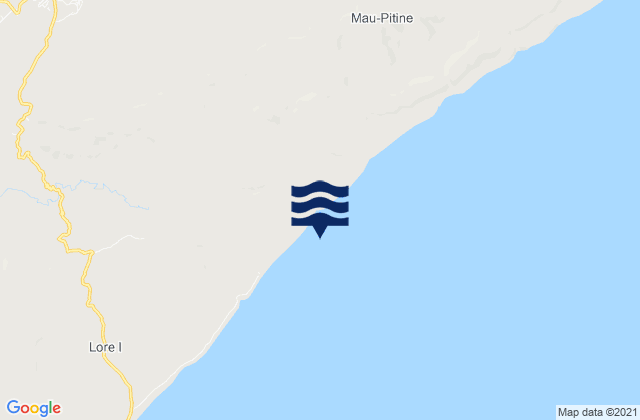 Mapa da tábua de marés em Lautein, Timor Leste