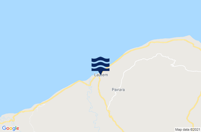 Mapa da tábua de marés em Lautem, Timor Leste